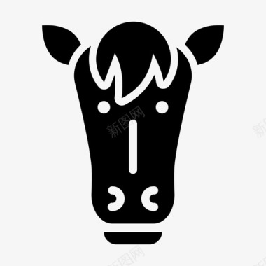马动物中国图标图标