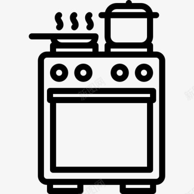 炊具厨房98线性图标图标