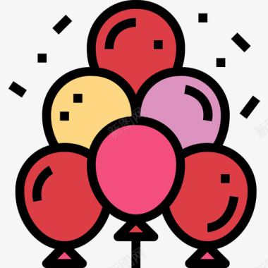 气球爵士乐3线性颜色图标图标