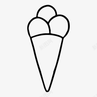 冰淇淋筒甜点糖图标图标