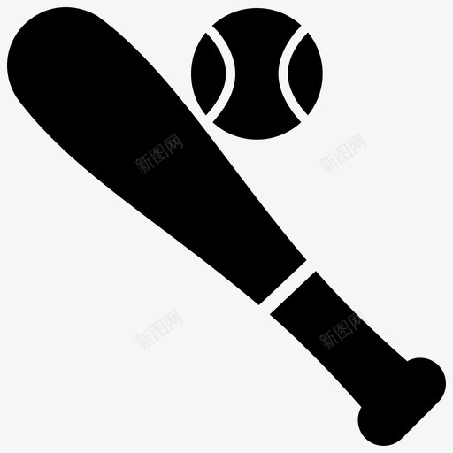 棒球运动员棒球棒图标svg_新图网 https://ixintu.com 体育 垒球 实心 棒球 球棒 运动员