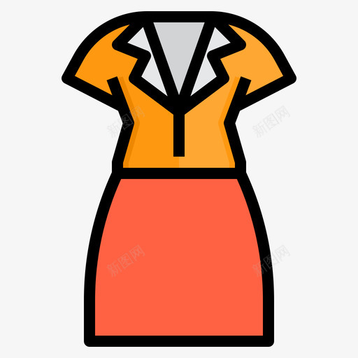 连衣裙衣服123线性颜色图标svg_新图网 https://ixintu.com 线性颜色 衣服123 连衣裙
