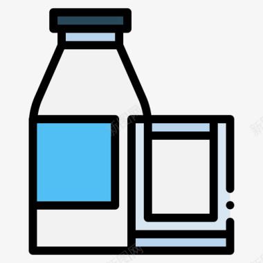 牛奶饮料34线性颜色图标图标