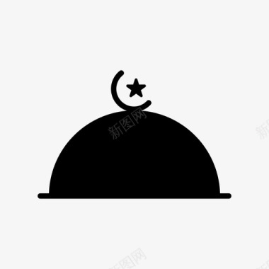清真寺新月文化图标图标