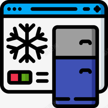 冰箱物联网55线性颜色图标图标