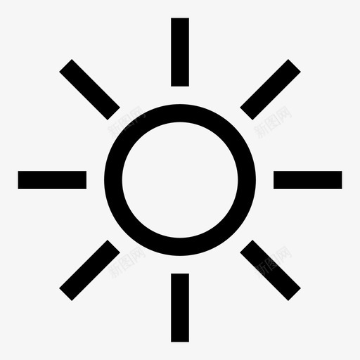 亮度白天阳光图标svg_新图网 https://ixintu.com 亮度 天气 用户界面轮廓5px 白天 阳光