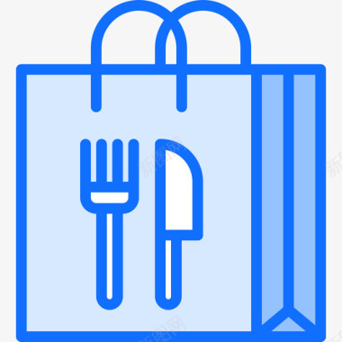 购物袋送餐52蓝色图标图标