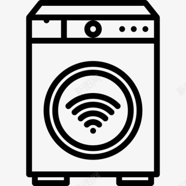 洗衣机智能屋19线性图标图标