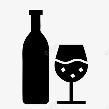 葡萄酒酒类酒瓶图标图标