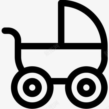 婴儿车婴儿95直线型图标图标