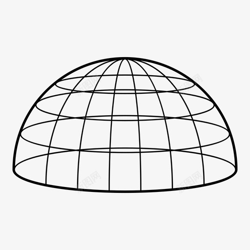 半球形拱廊圆顶图标svg_新图网 https://ixintu.com 半球 圆顶 拱廊 球形