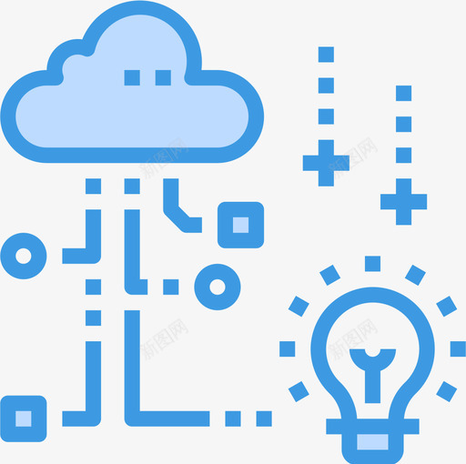 云计算云技术24蓝色图标svg_新图网 https://ixintu.com 云计算 技术 蓝色