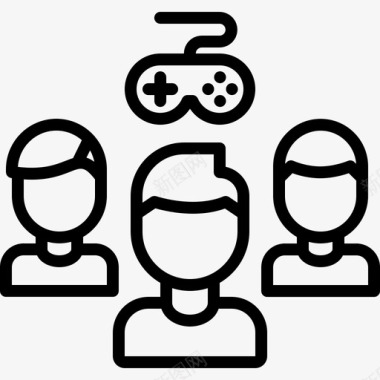 团队电子游戏12线性图标图标