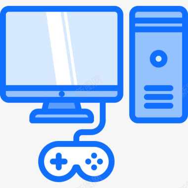 电脑电子游戏14蓝色图标图标