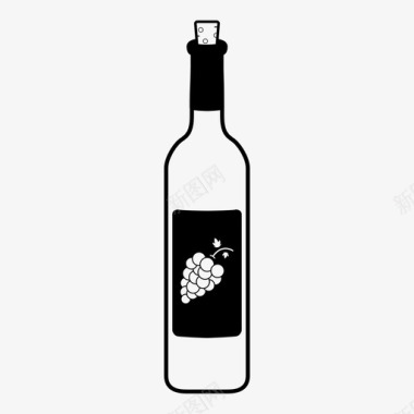 酒瓶乡村葡萄图标图标