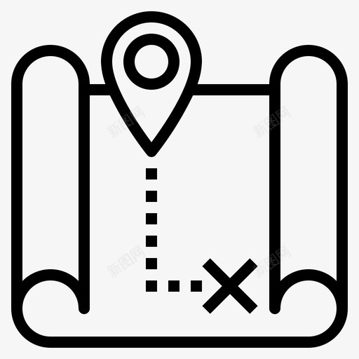 地图导航和地图25线性图标svg_新图网 https://ixintu.com 地图 导航 线性