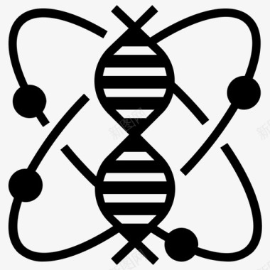 基因组学技术颠覆固体图标图标