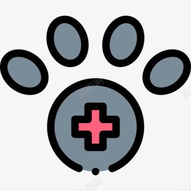 兽医医疗服务5线性颜色图标图标