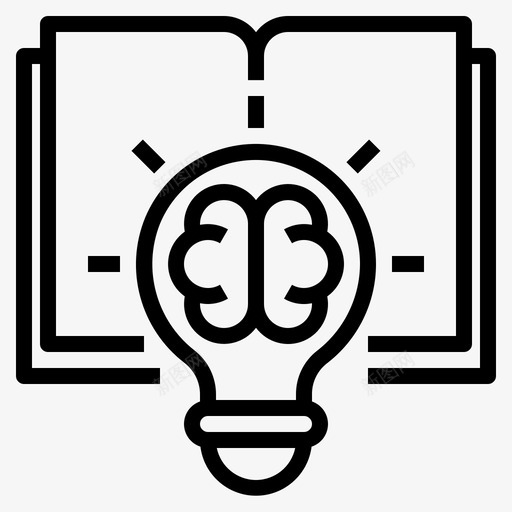 创造性书本与学习1线性图标svg_新图网 https://ixintu.com 书本 创造性 学习 线性