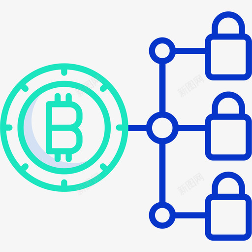 区块链比特币加密货币5轮廓颜色图标svg_新图网 https://ixintu.com 加密 区块 比特 货币 轮廓 颜色