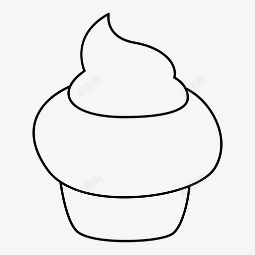 冰淇淋蛋卷纸杯蛋糕图标svg_新图网 https://ixintu.com 冰淇淋 甜点 纸杯 蛋卷 蛋糕