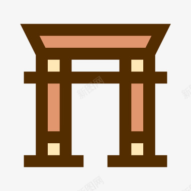 神道教宗教信仰34直系肤色图标图标