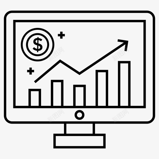 在线分析条形图报告增长分析图标svg_新图网 https://ixintu.com 一组 分析 向量 图标 在线 增长 市场研究 投资 报告 条形图 统计