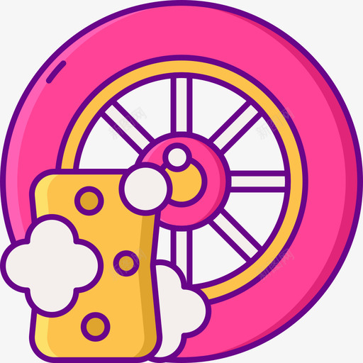 轮胎洗车机3线性颜色图标svg_新图网 https://ixintu.com 洗车机 线性 轮胎 颜色