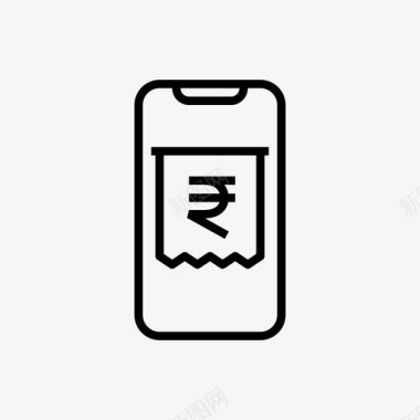 帐单收据财务印度卢比图标图标