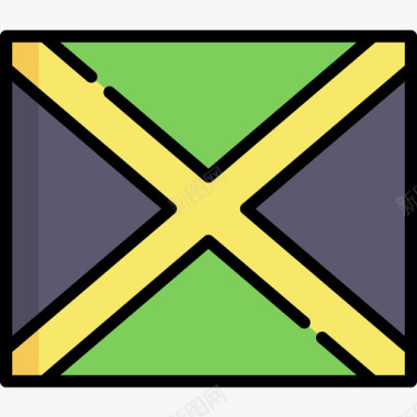 牙买加Reggae29线性颜色图标图标