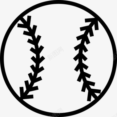 棒球运动球球轮廓图标图标