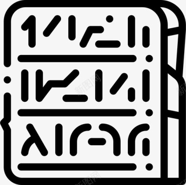 埃及考古学24线性图标图标