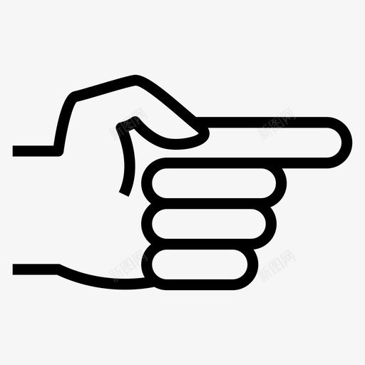 食指方向指向图标svg_新图网 https://ixintu.com 右手 手势 指向 方向 食指