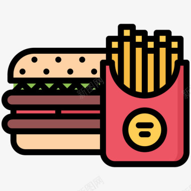 汉堡快餐76彩色图标图标