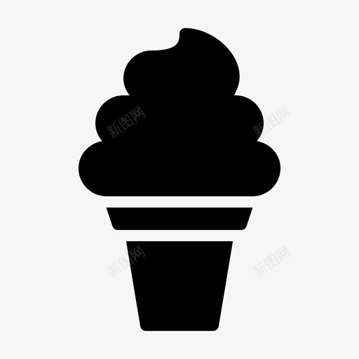 冰淇淋蛋卷食物夏季雕文图标svg_新图网 https://ixintu.com 冰淇淋蛋卷 夏季雕文 食物