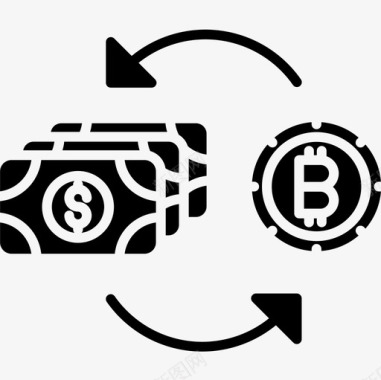 交换比特币加密货币3字形图标图标