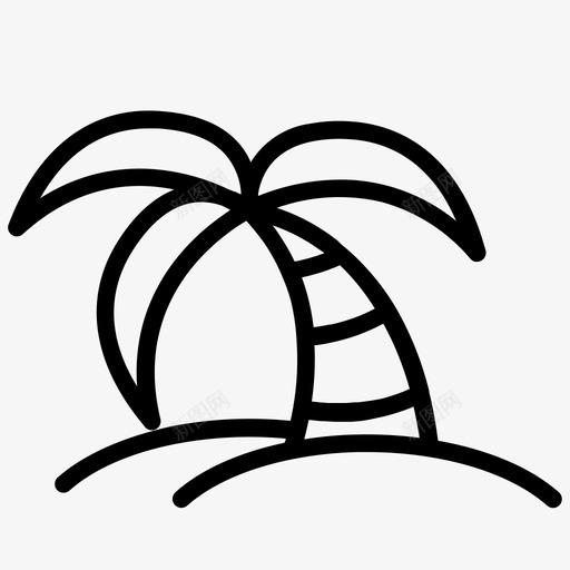 棕榈树沙滩避暑图标svg_新图网 https://ixintu.com 夏季提纲集 旅游 棕榈树 沙滩 避暑