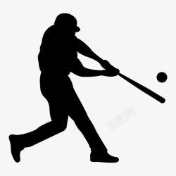 棒球本垒打棒球击球手运动图标高清图片