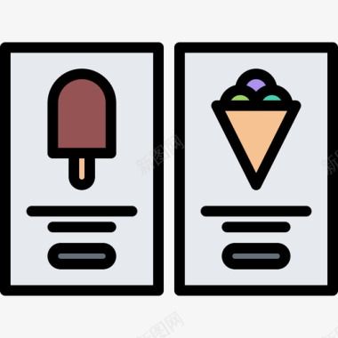 菜单冰淇淋27颜色图标图标