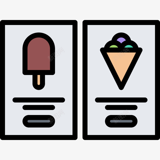菜单冰淇淋27颜色图标svg_新图网 https://ixintu.com 冰淇淋 菜单 颜色