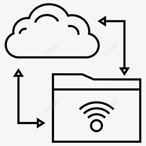 云wifi云计算云数据图标svg_新图网 https://ixintu.com 云wifi 云技术 云数据 云服务 云计算 托管集和云线矢量图标