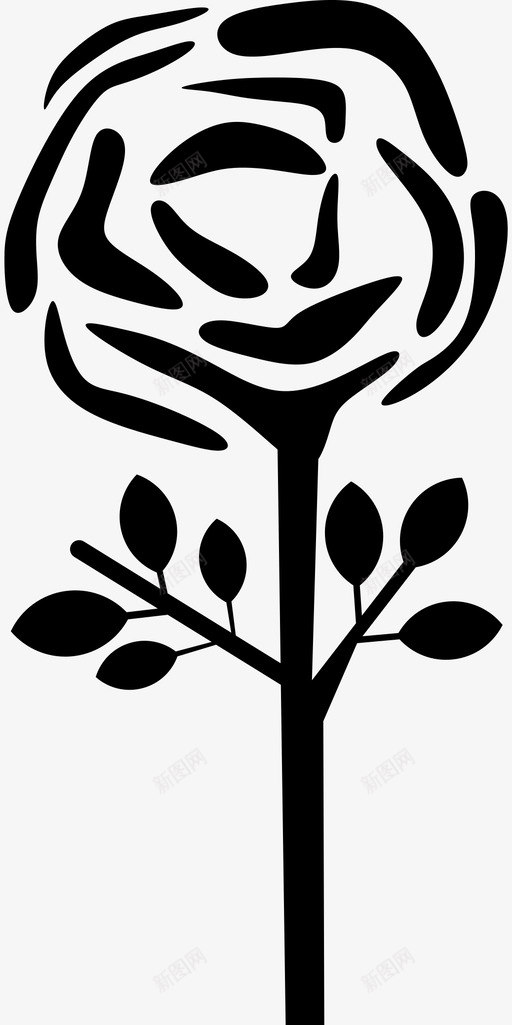 玫瑰花亲密图标svg_新图网 https://ixintu.com 亲密 植物 玫瑰
