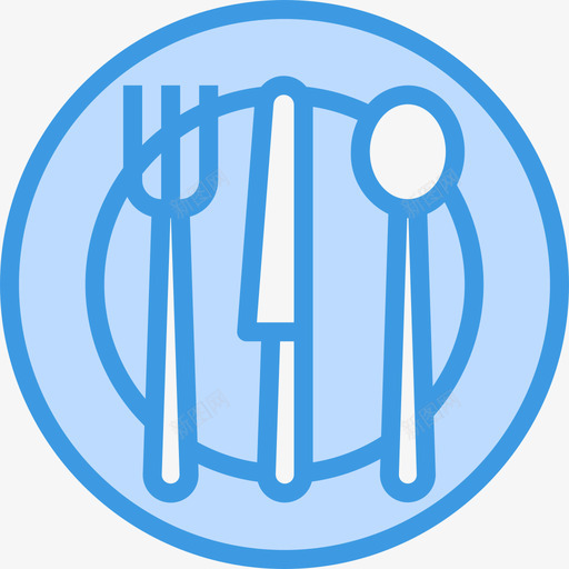 餐具厨房69蓝色图标svg_新图网 https://ixintu.com 厨房 蓝色 餐具