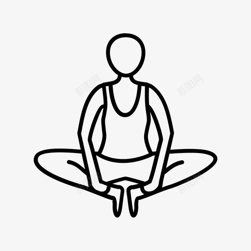 束缚角姿势轻松姿势按摩图标svg_新图网 https://ixintu.com 冥想 姿势 按摩 束缚 瑜伽 轻松