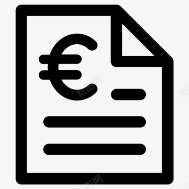 欧元账单支票图标图标