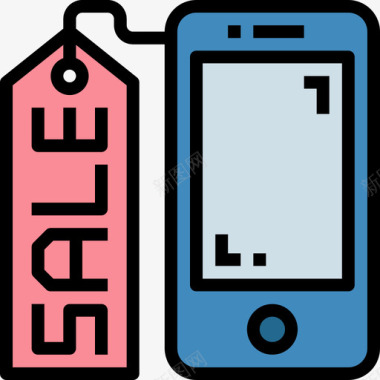 智能手机销售39线性颜色图标图标