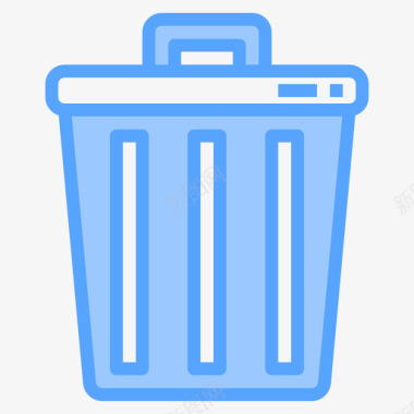 垃圾桶办公文具21蓝色图标图标