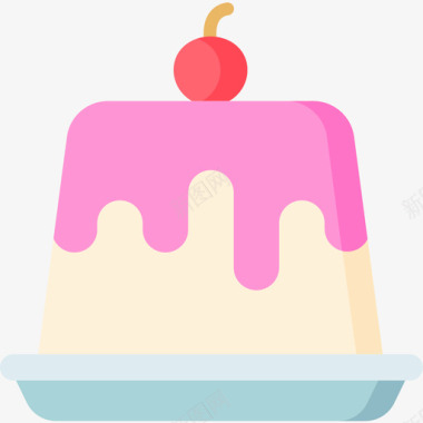 蛋糕甜点和糖果10个平的图标图标