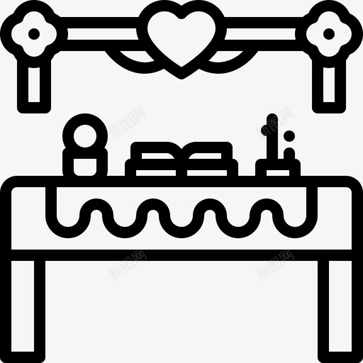 宴会食品装饰爱情图标svg_新图网 https://ixintu.com 婚礼 宴会食品 接待 爱情 装饰