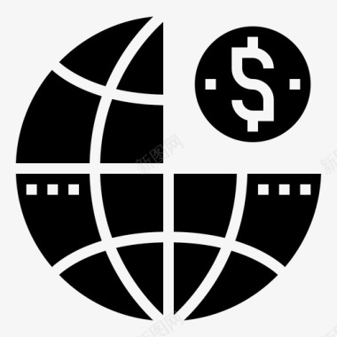 全球企业管理72字形图标图标